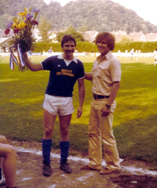 Bruno Maier mit dem neuen VfB-Trainer Alfons Schibli im Sommer 1980.