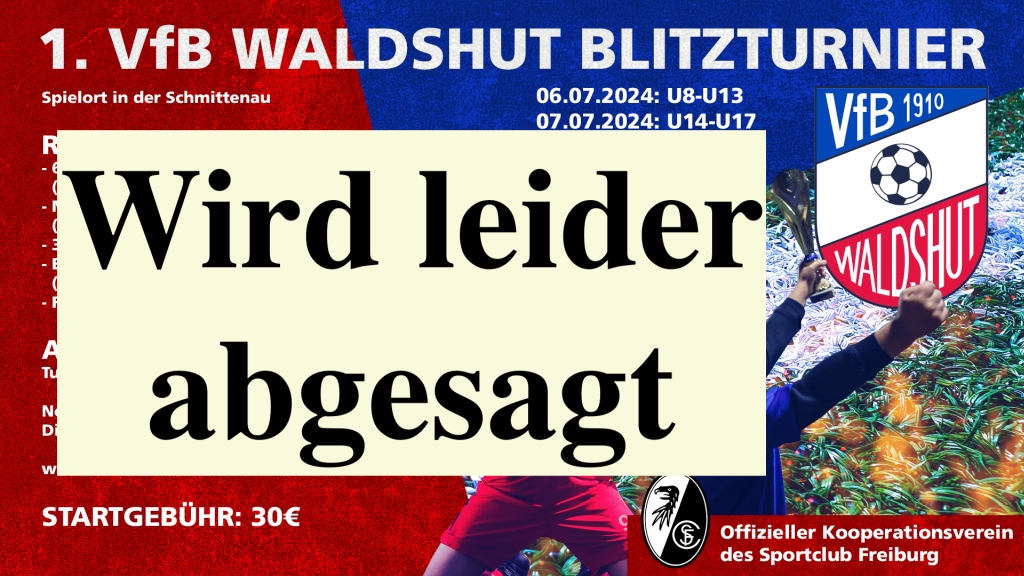 Absage Blitzturnier