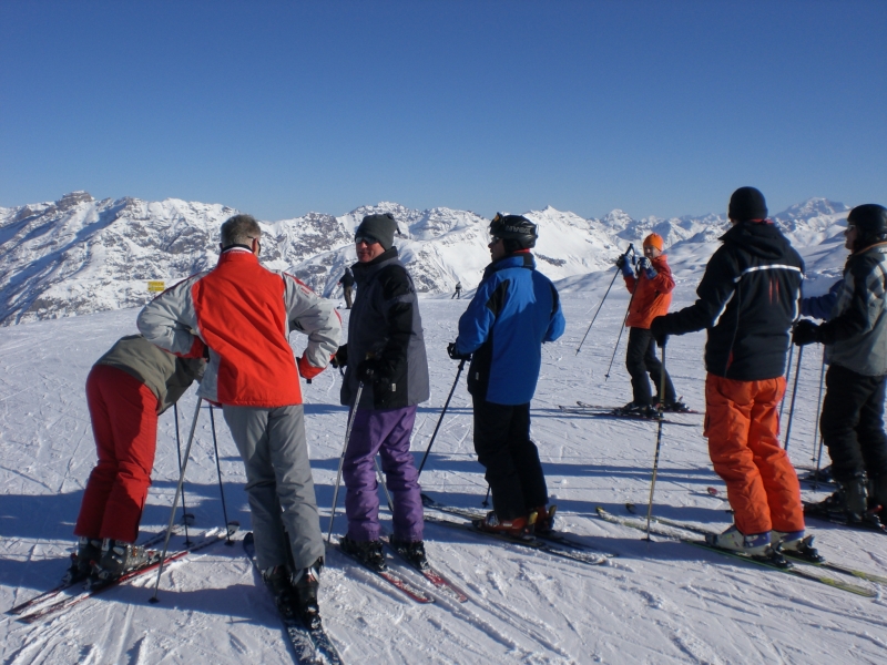 Vor der letzten Abfahrt
Auf knapp 3000m. Von links: Ingo Siefermann, Uwe Hermle, Joachim Stoll, Manfred Henze, Thomas Lühs, Stefan Rimmele, Ulrich Rotzinger. Verdeckt: Hubert Widmann.
